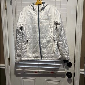 Columbia White Interchange Ski Jacket Reflective Insulated
